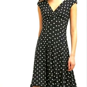 Lauren Ralph Lauren Black & White Polka Dot Dress, Size 14
